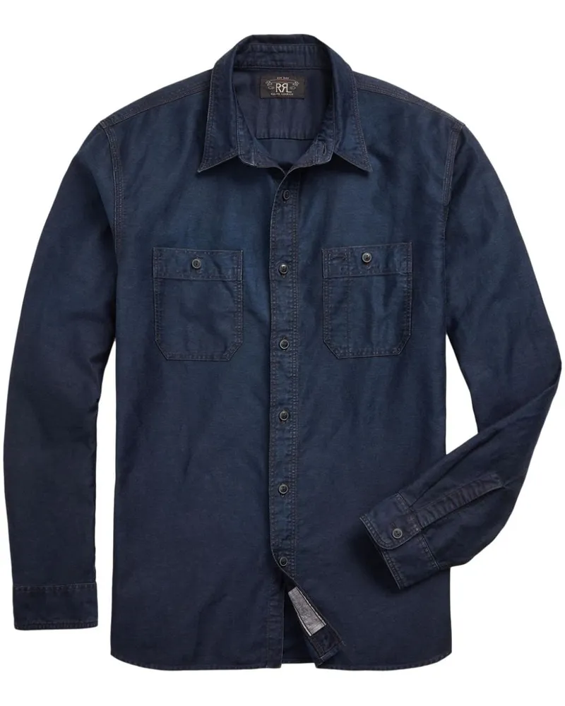 Ralph Lauren Cameron Baumwoll-Leinen-Hemd - Blau Blau
