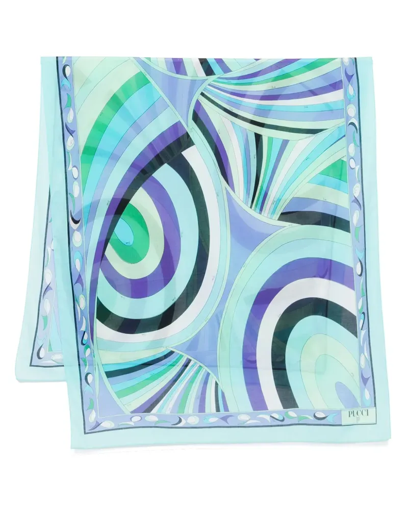 Emilio Pucci Schal mit Blumen-Print - Blau Blau