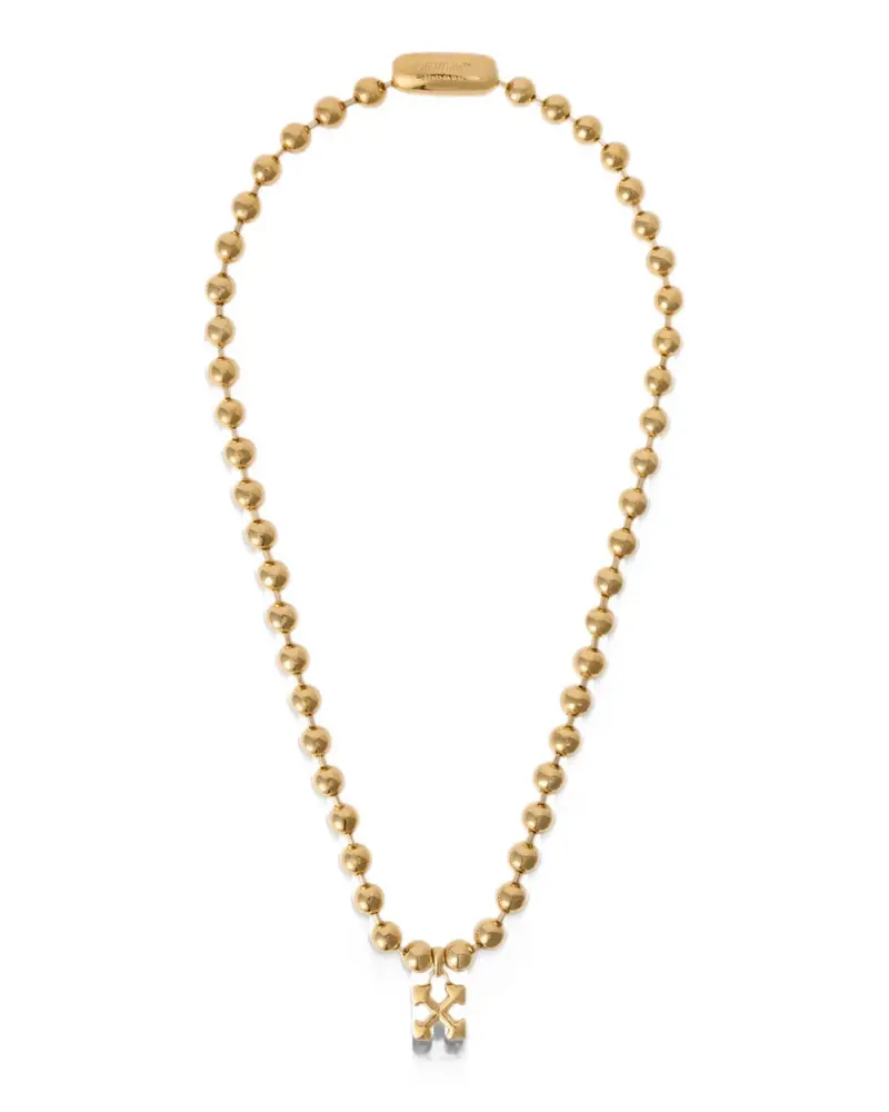 OFF-WHITE Arrow ball chain necklace - Gold Gold