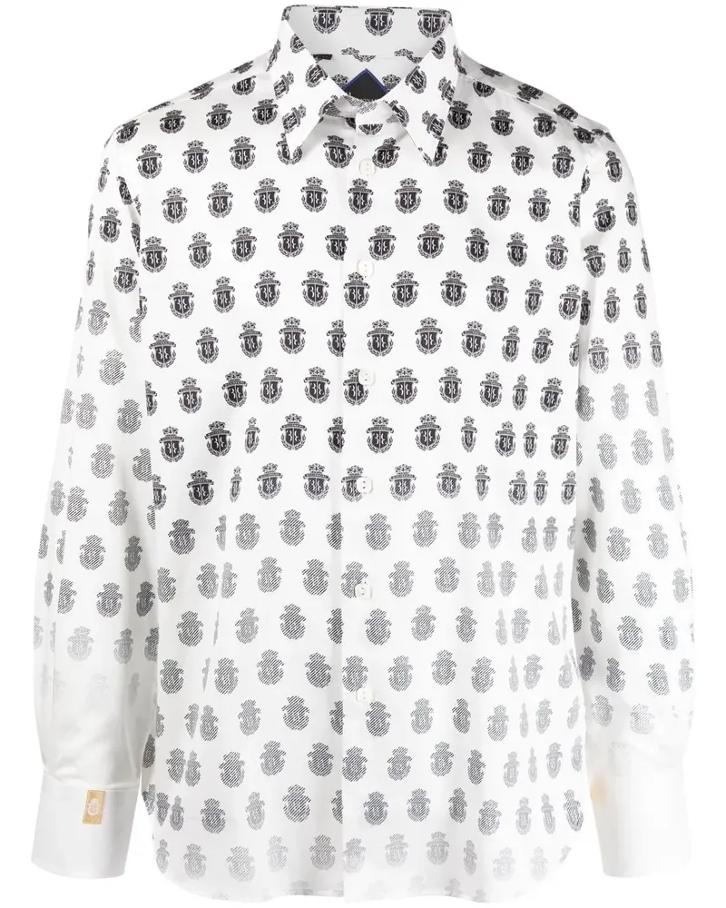 Billionaire Hemd mit Monogramm-Print - Weiß Weiß