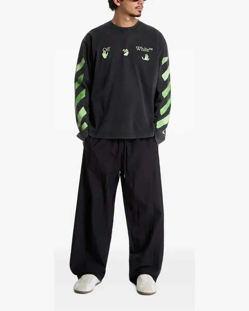OFF-WHITE Jogginghose mit Diagonals-Print - Schwarz Schwarz