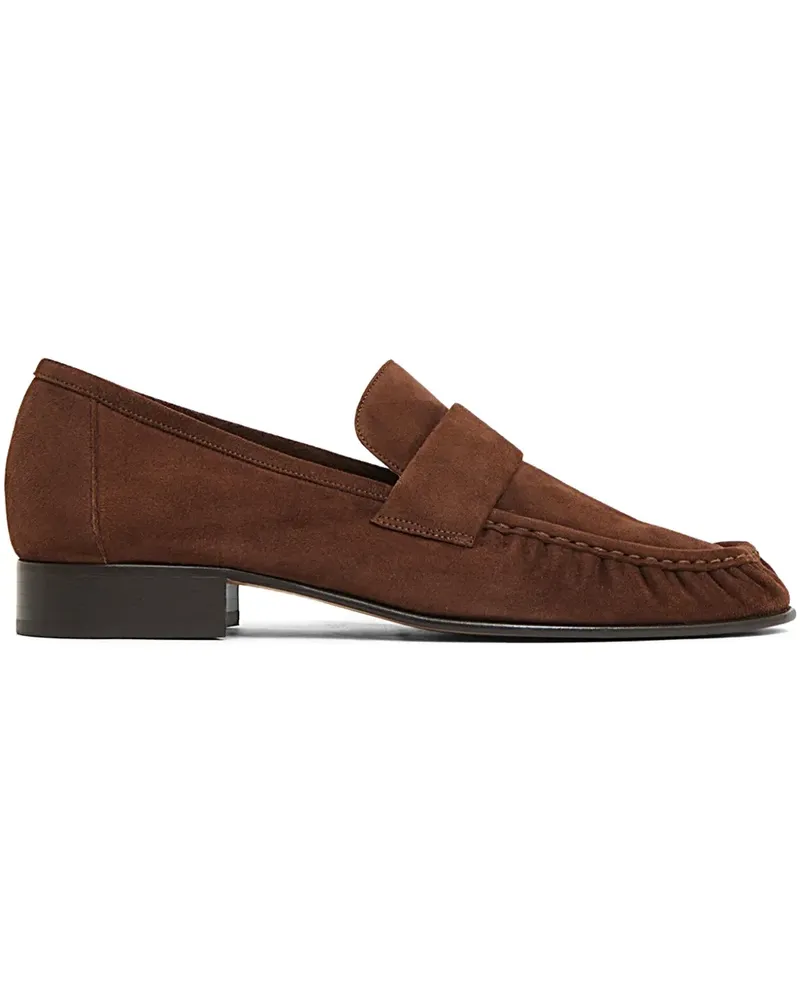 Mansur Gavriel Geraffte Loafer aus Wildleder - Braun Braun
