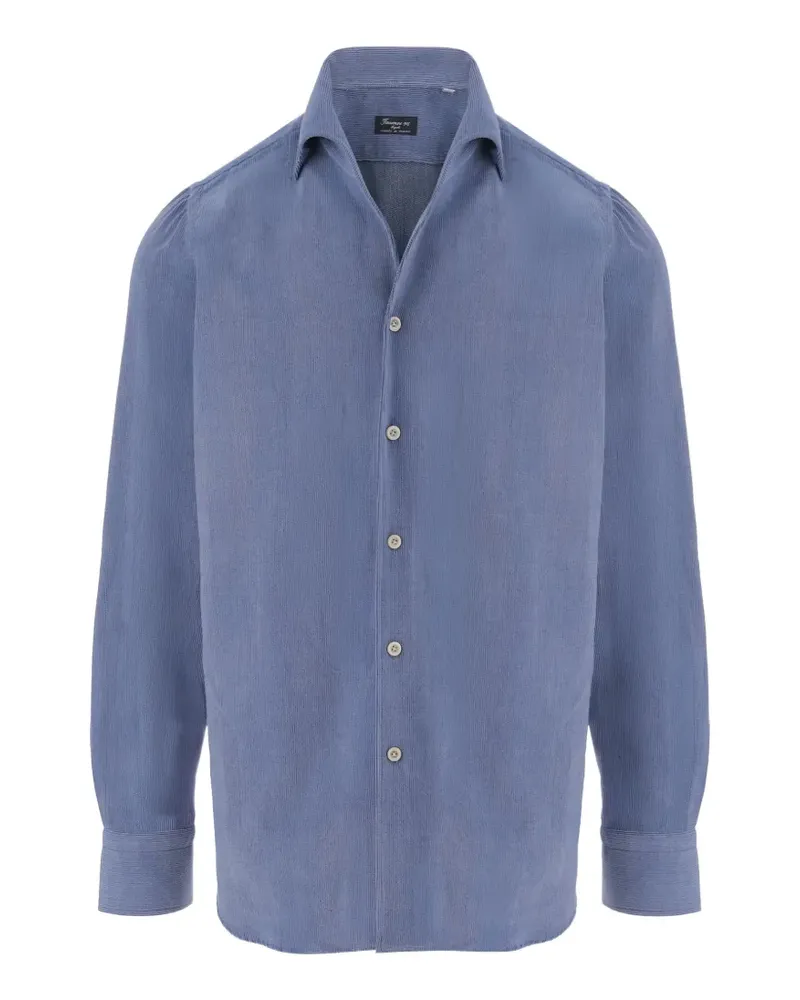 Finamore 1925 fine-ribbed cotton shirt - Blau Blau