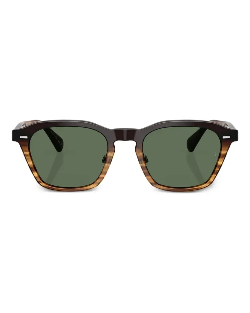 Oliver Peoples Sonnenbrille mit eckigem Gestell - Schwarz Schwarz