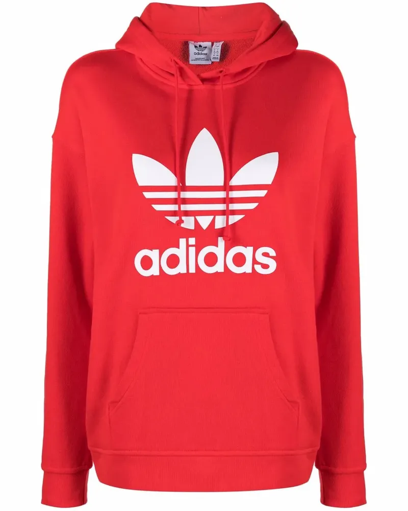 adidas Hoodie mit Logo-Print - Rot Rot