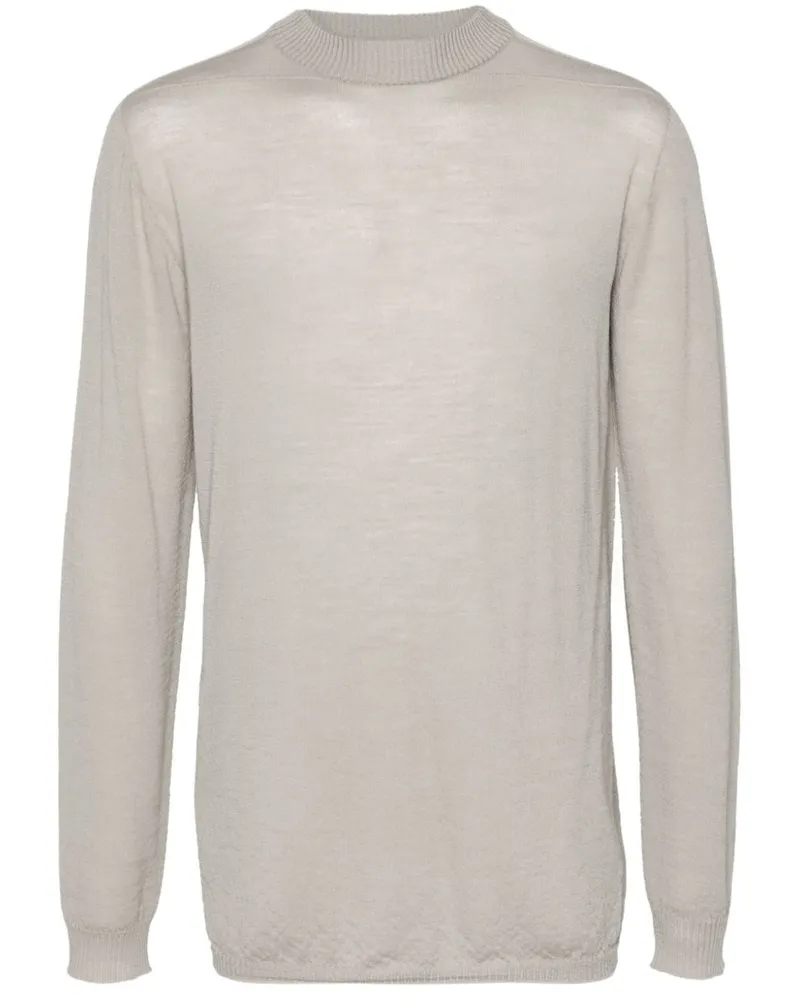 Rick Owens Fein gestrickter Level Lupetto Pullover Grau