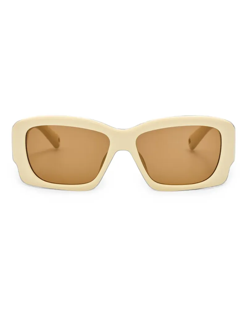 Jacquemus Croisiere Sonnenbrille mit eckigem Gestell - Nude Nude