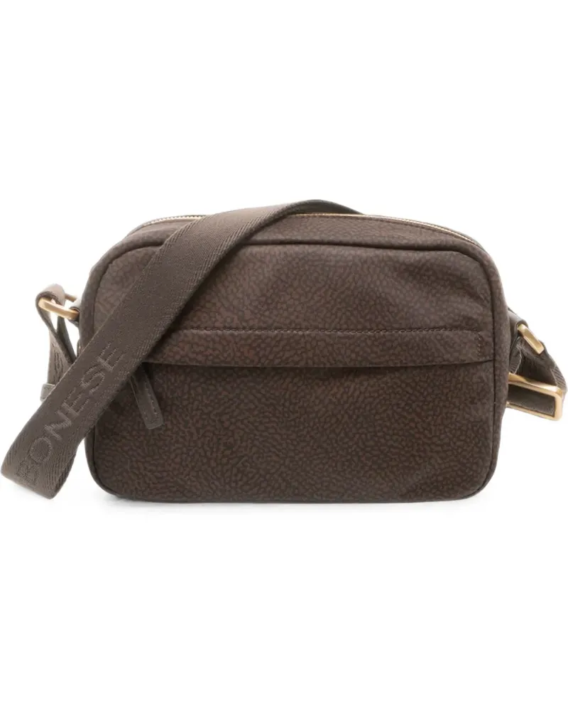 Borbonese Umhängetasche mit Print - Braun Braun