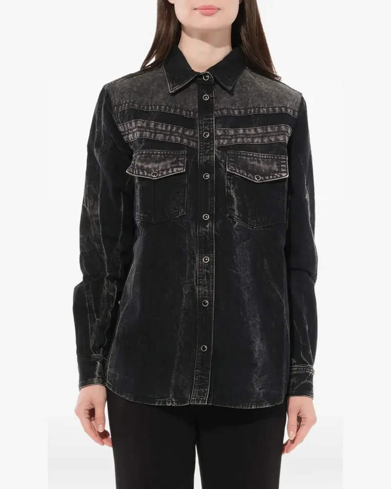 Givenchy acid-wash chest-pocket shirt - Schwarz Schwarz
