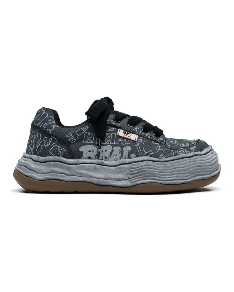 MIHARAYASUHIRO Oliver OG graffiti-print chunky sneakers - Schwarz Schwarz