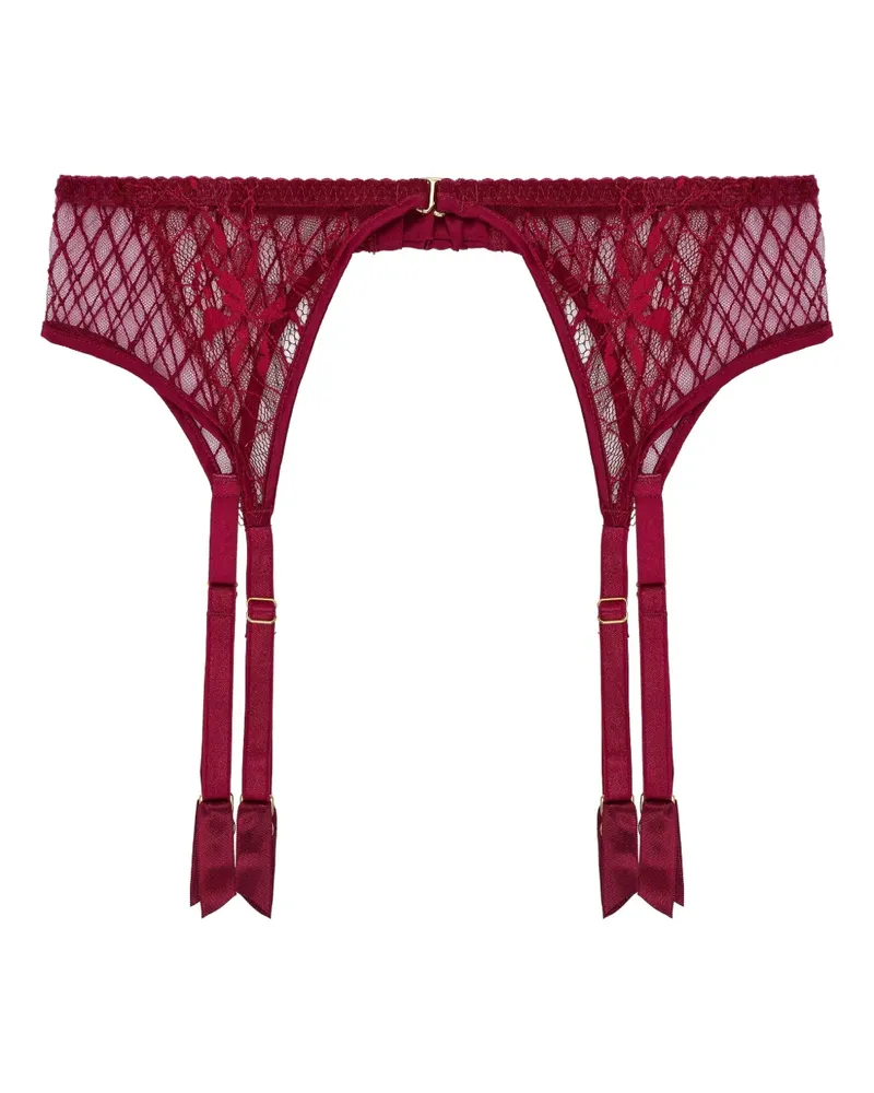 Fleur Of England Strumpfhalter mit Spitze - Rot Rot