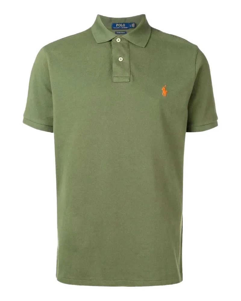 Ralph Lauren logo-embroidered mesh polo shirt - Grün Grün
