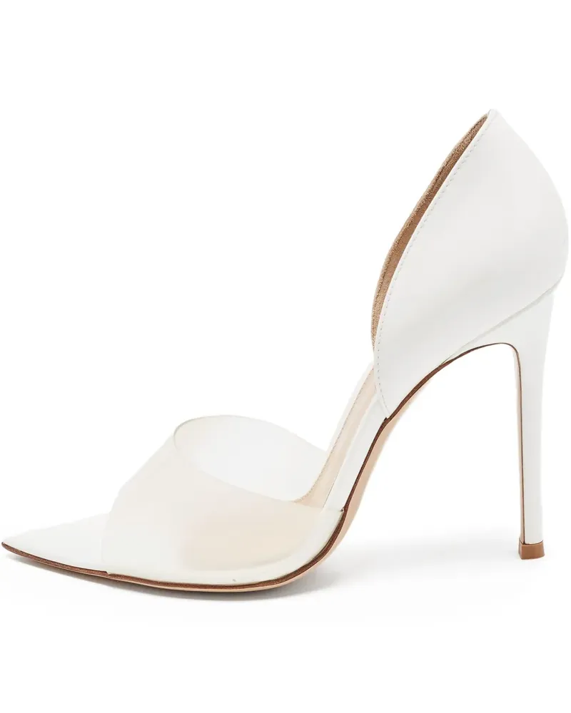 Gianvito Rossi Pumps aus Lackleder mit transparentem Einsatz - Weiß Weiß