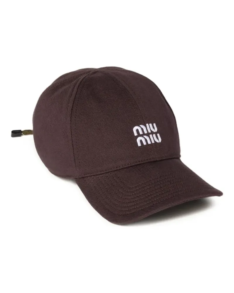 Miu Miu Baseballkappe mit Logo-Stickerei - Braun Braun