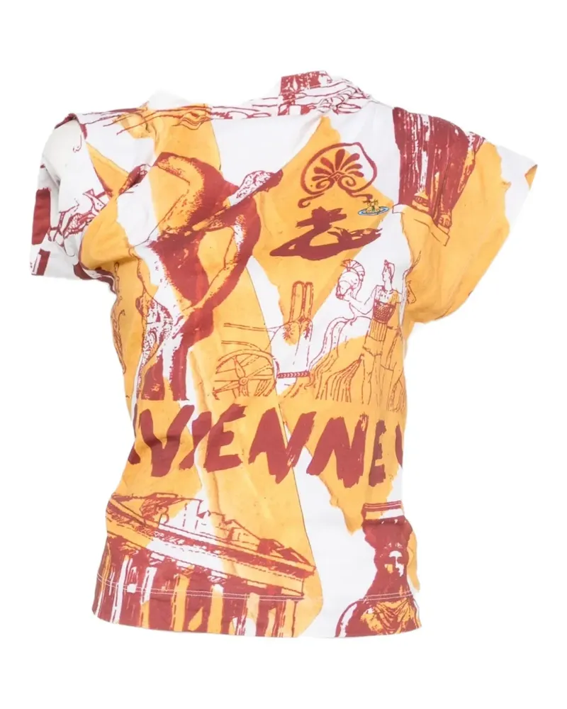 Vivienne Westwood Hebo graphic-print asymmetric tank top - Weiß Weiß