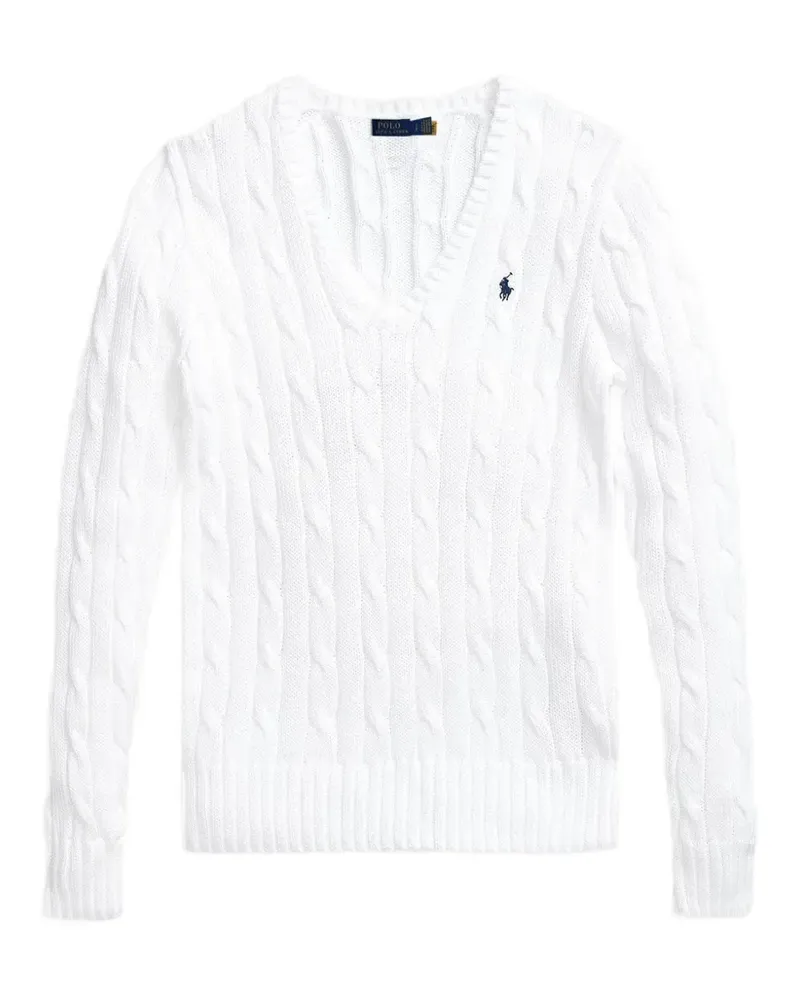 Ralph Lauren cable-knit V-neck sweater - Weiß Weiß