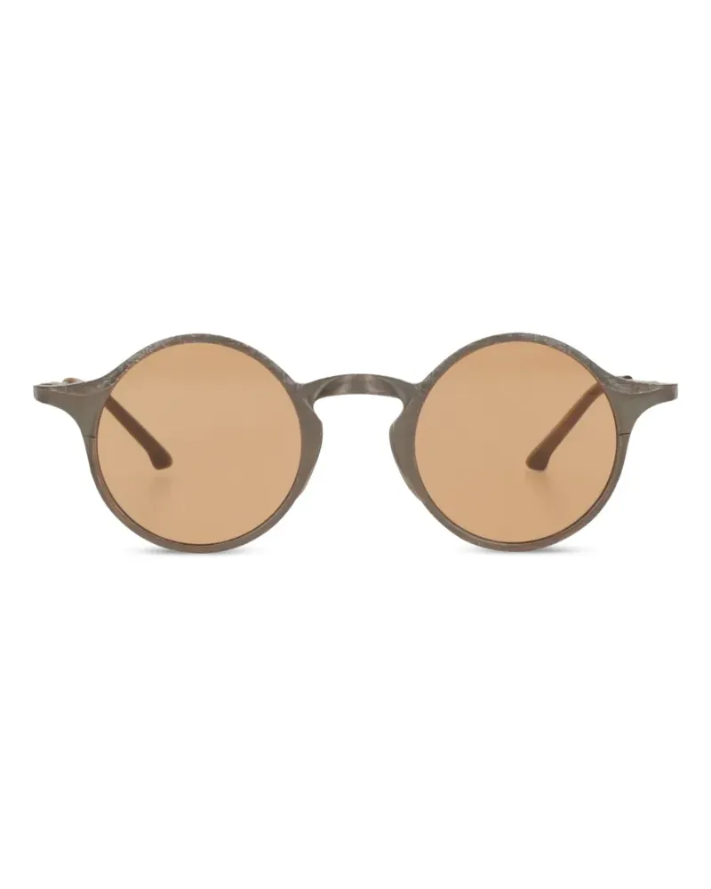 Uma Wang Strukturierte Sonnenbrille mit rundem Gestell - Grau Grau