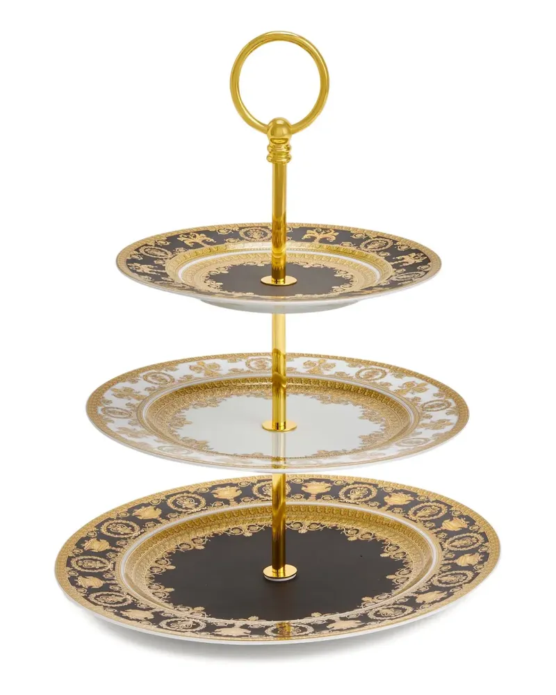 Versace I Love Baroque Etagere 3 Tiers Servierständer - Schwarz Schwarz
