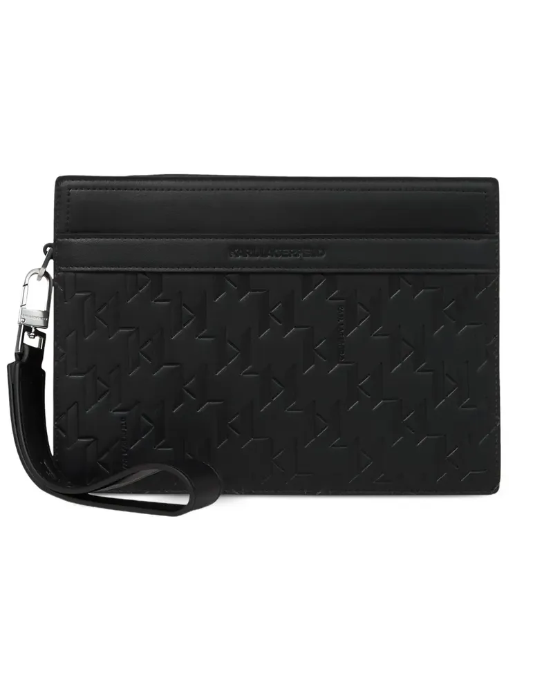 Karl Lagerfeld Clutch mit Logo-Prägung - Schwarz Schwarz