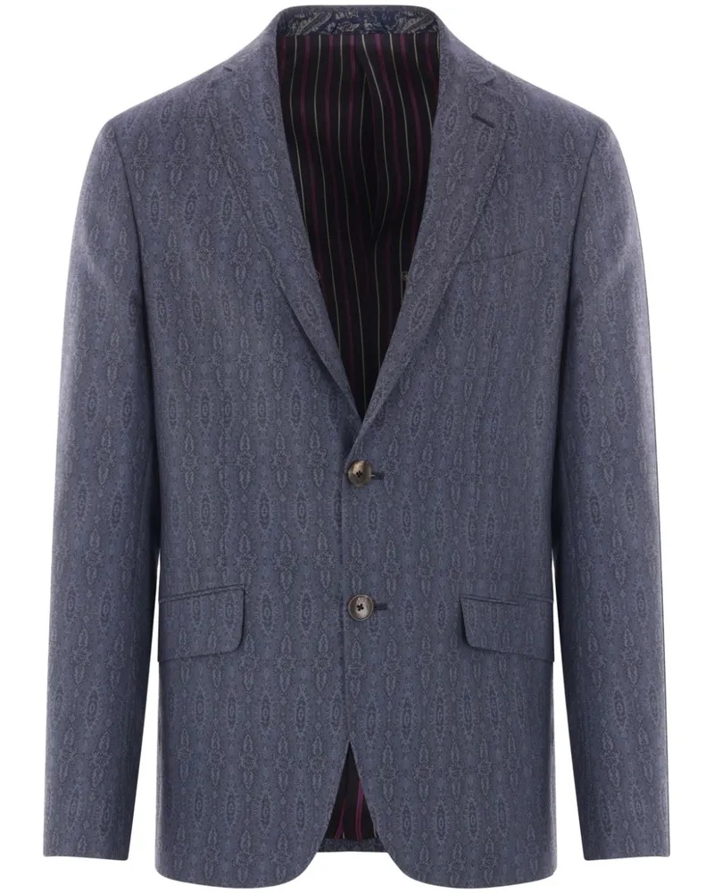 Etro Sakko mit Paisley-Print - Blau Blau