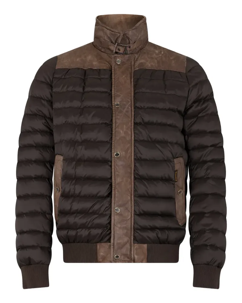 MOORER raised-collar padded jacket - Braun Braun