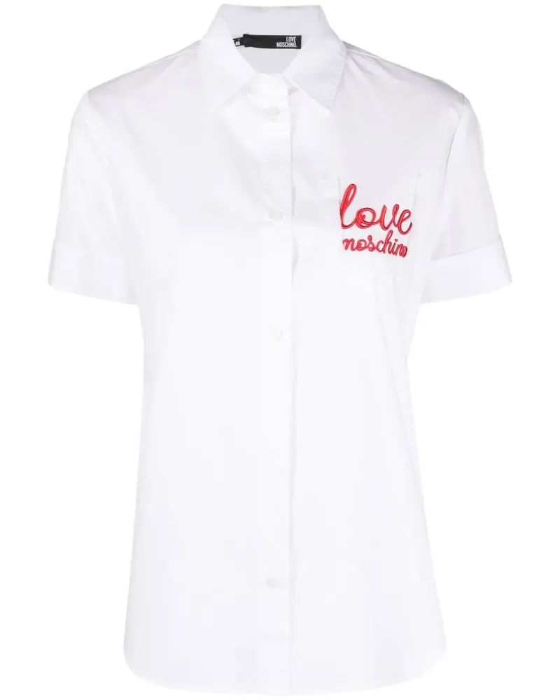 Moschino Hemd mit Logo-Stickerei - Weiß Weiß