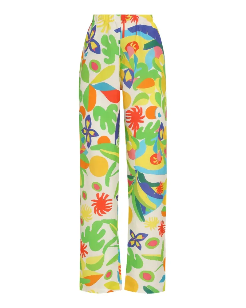 Amir Slama floral print trousers - Weiß Weiß