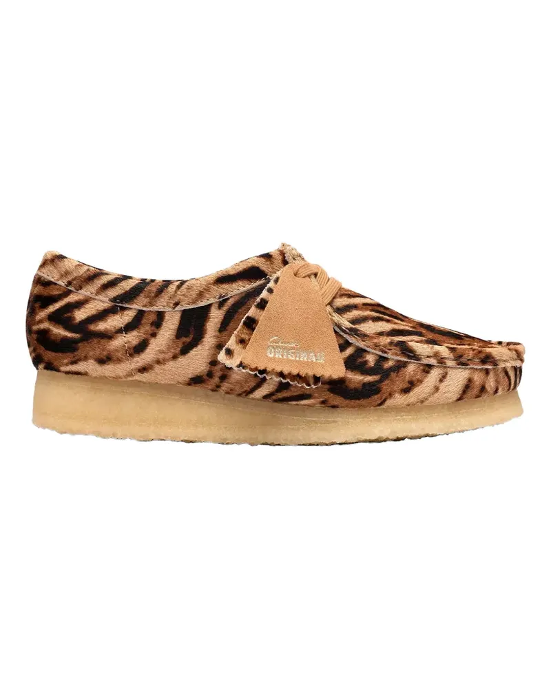 Clarks Wallabee tiger-print loafers - Nude Nude