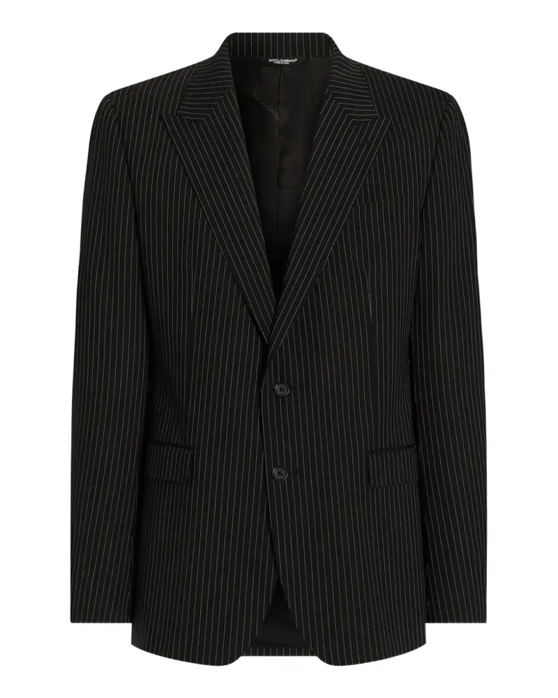 Dolce & Gabbana Leichte Martini Wolljacke mit Nadelstreifen - Schwarz Schwarz