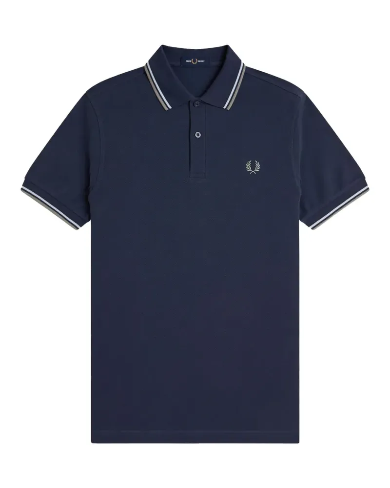 Fred Perry striped-detail polo shirt - Blau Blau