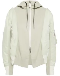 Sacai Nylon Twill x Sponge Sweat Hoodie Grün