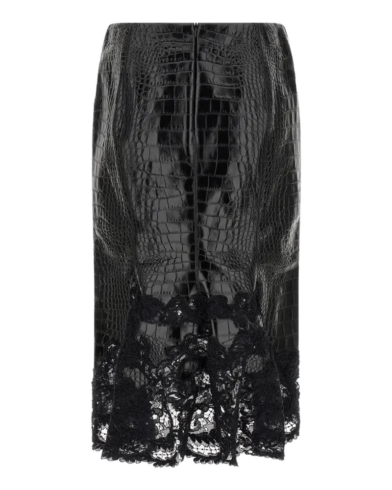 Ermanno Scervino Midirock mit Kroko-Effekt - Schwarz Schwarz