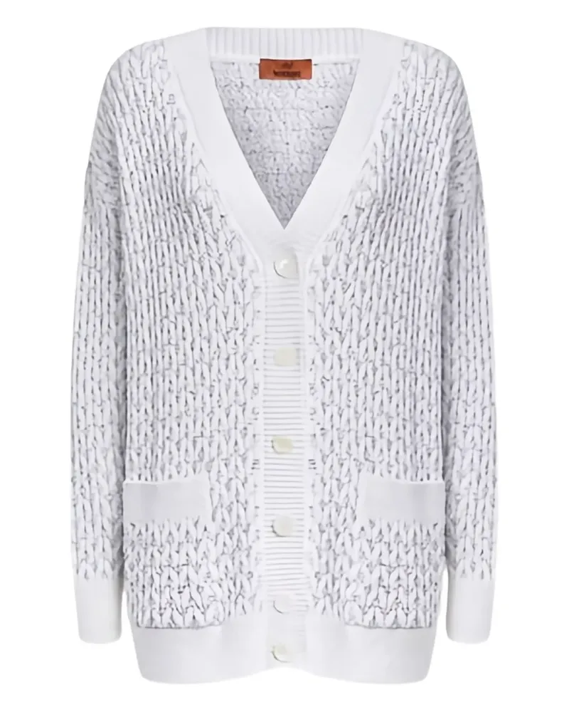 Missoni Cardigan mit aufgesetzter Tasche - Weiß Weiß