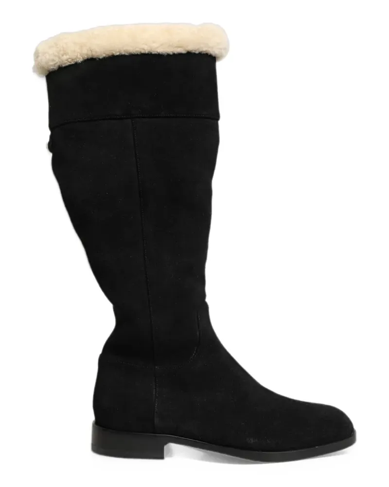 Dolce & Gabbana shearling-trim suede boots - Schwarz Schwarz