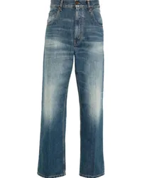 Victoria Beckham Straight-Leg-Jeans mit Logo-Patch Blau