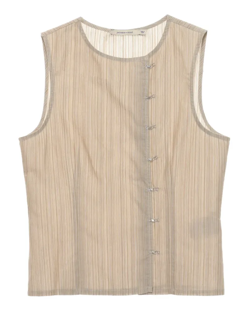 Paloma Wool Gestreifte Weste mit Haken und Ösen - Nude Nude