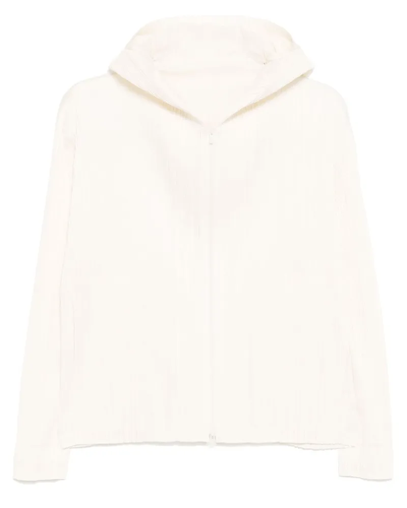 Issey Miyake Plissierte Jacke - Weiß Weiß