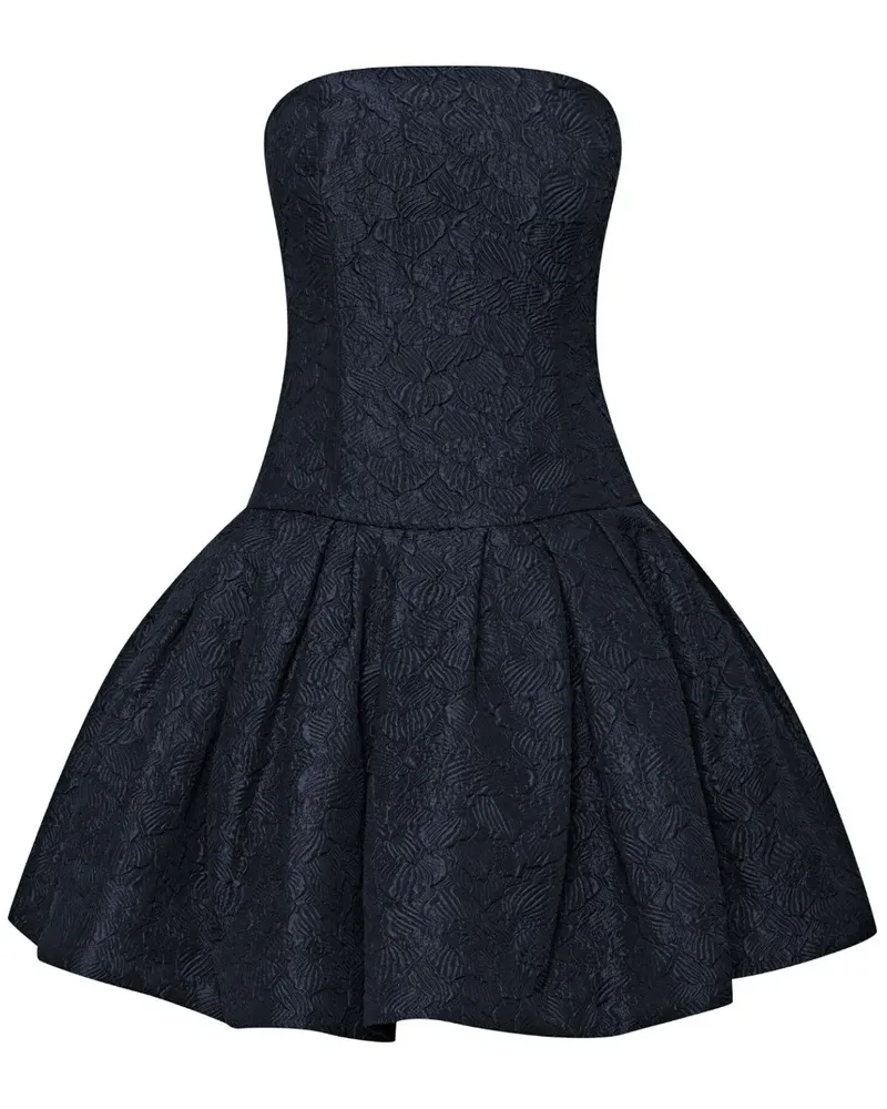 Oscar de la Renta Kleid mit floraler Stickerei - Blau Blau