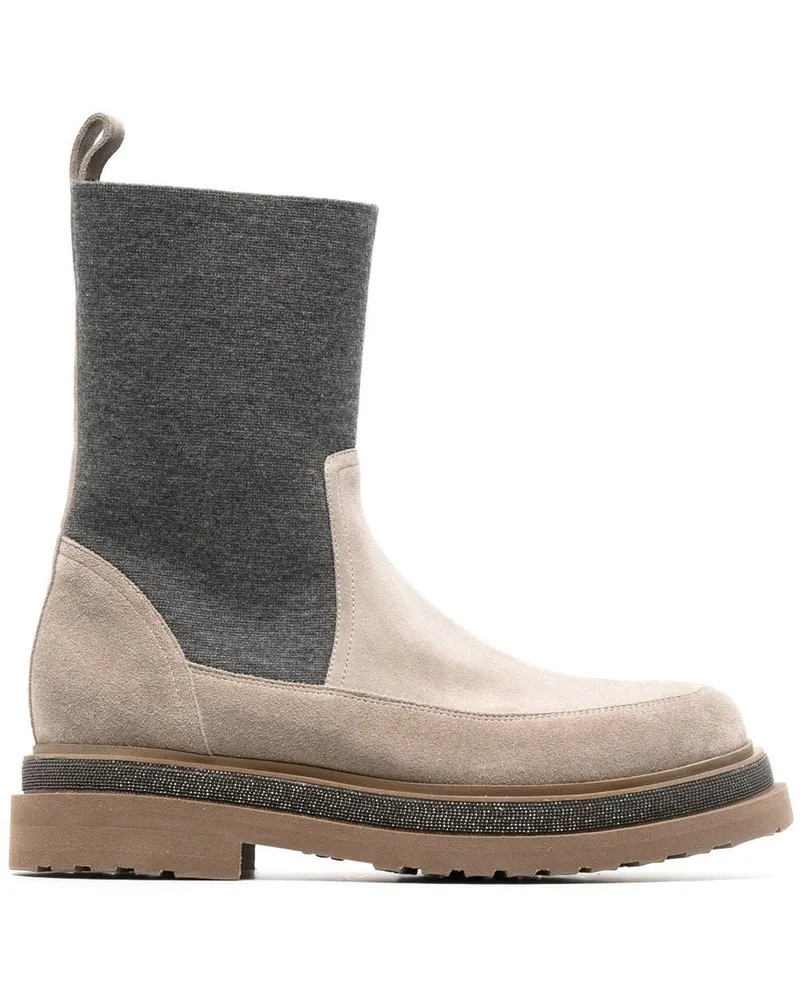 Brunello Cucinelli Chelsea-Boots aus Wildleder - Nude Nude