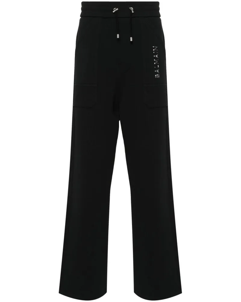 Balmain Jogginghose mit weitem Bein - Schwarz Schwarz