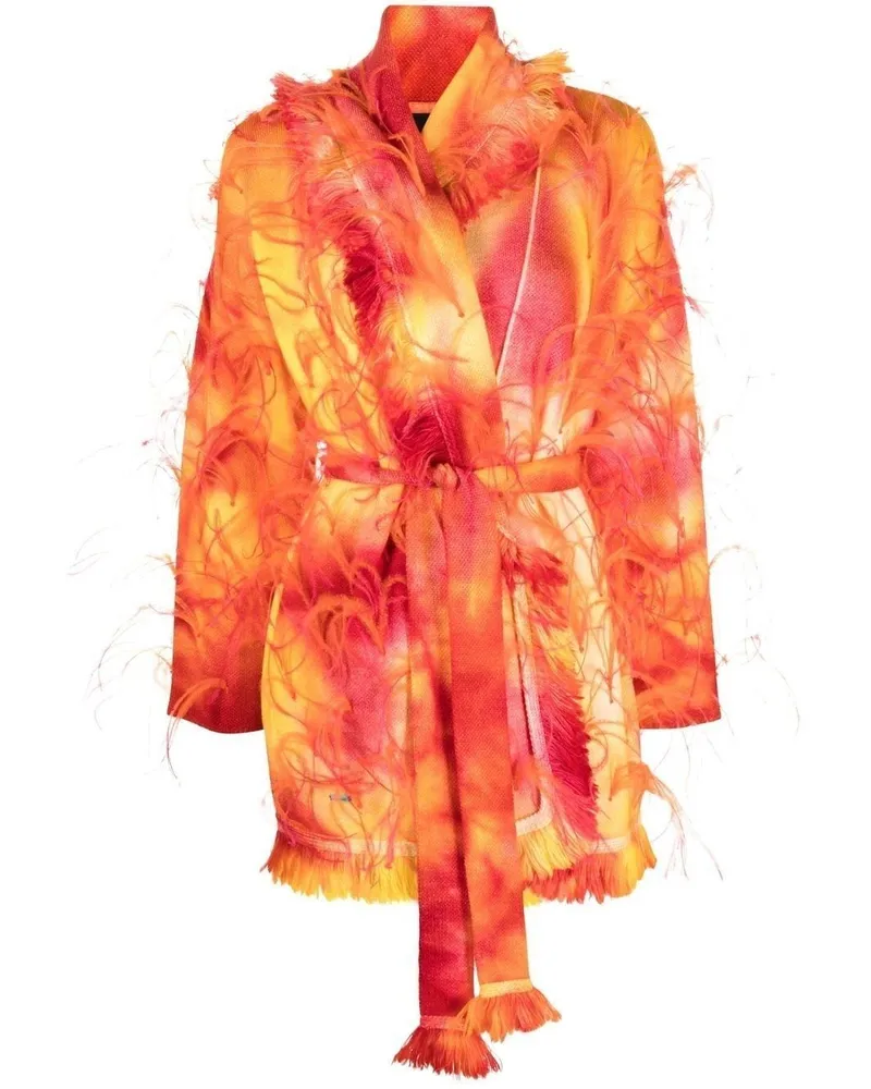 Alanui Sunset Cardigan mit Federn - Gelb Gelb