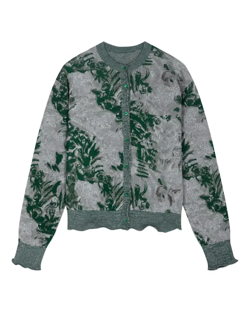 JNBY Cropped-Cardigan mit Jacquardmuster - Grau Grau