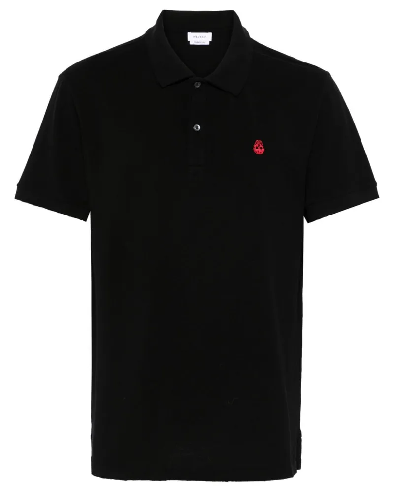 Alexander McQueen Poloshirt mit Totenkopf - Schwarz Schwarz