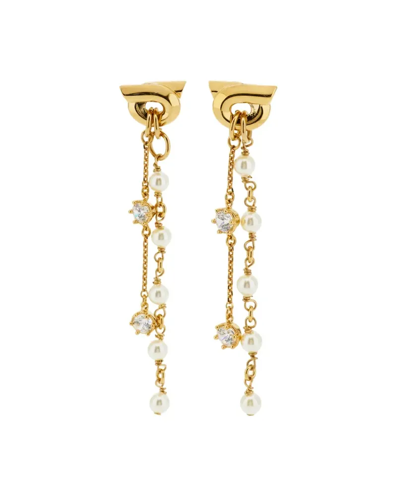 Ferragamo Gancini Ohrringe mit Kristallen - Gold Gold