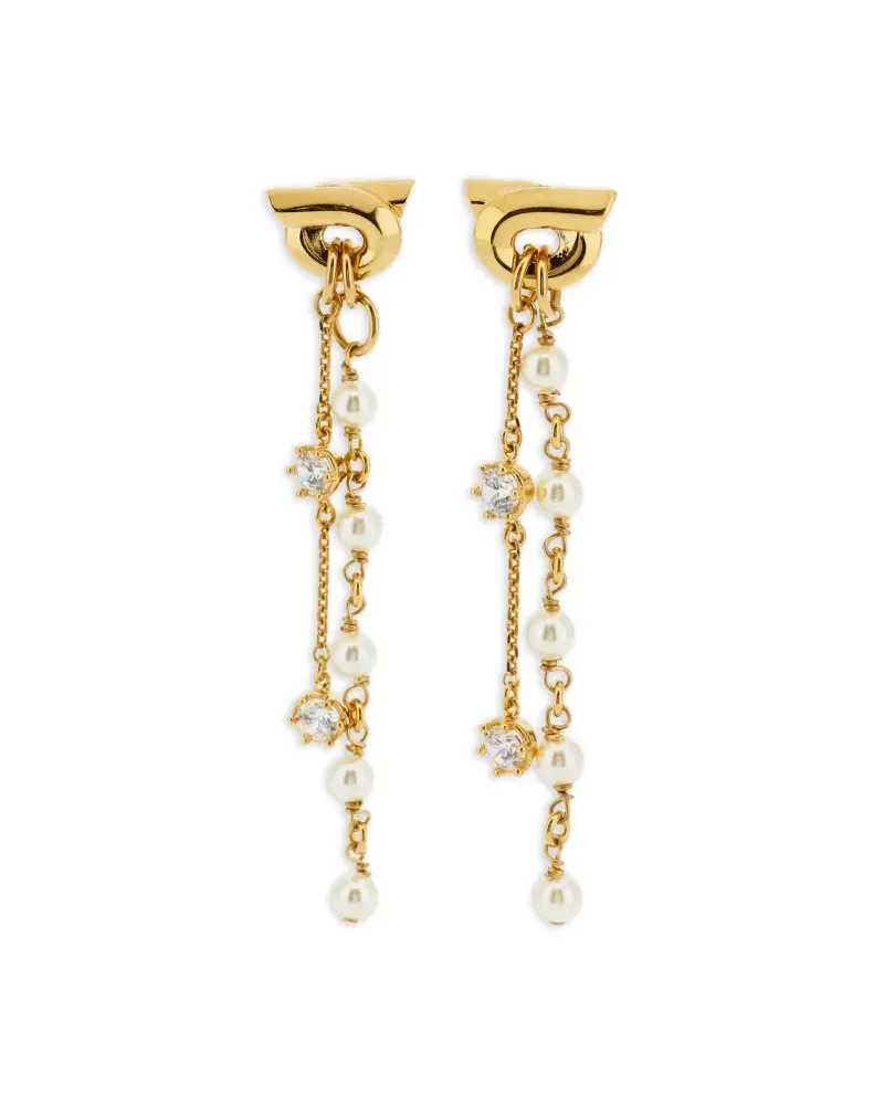 Ferragamo Gancini Ohrringe mit Kristallen - Gold Gold