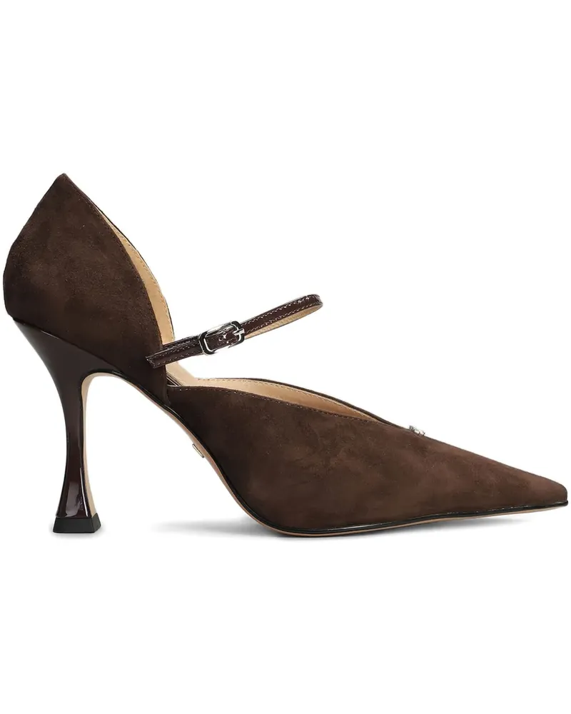 Lola Cruz Wildleder-Pumps mit Knöchelriemen - Braun Braun