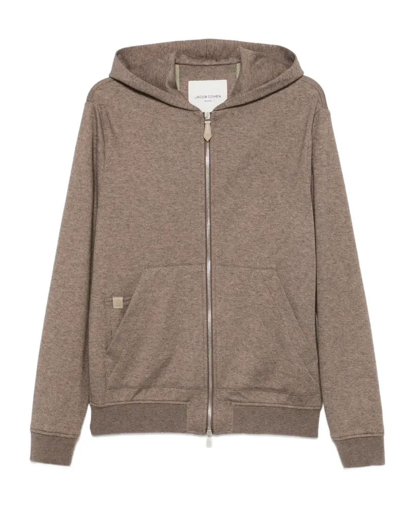 Jacob Cohën zip-up jersey hoodie - Braun Braun