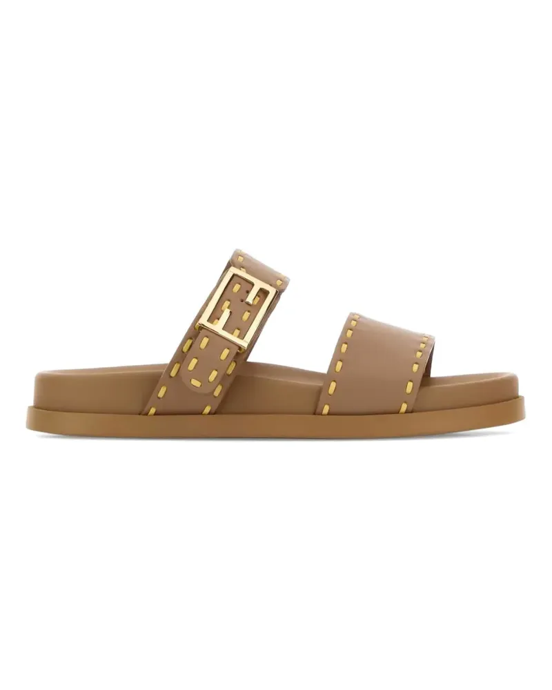 Fendi Feel buckle slippers - Braun Braun