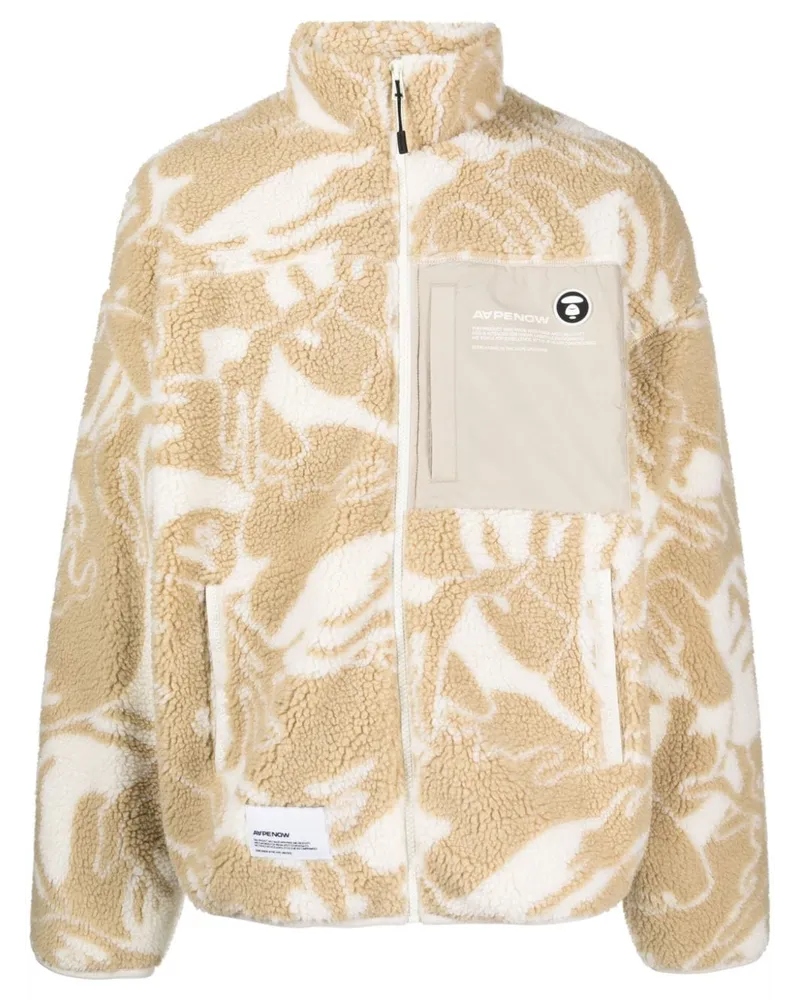 BAPE Fleecejacke mit Camouflage-Print - Nude Nude