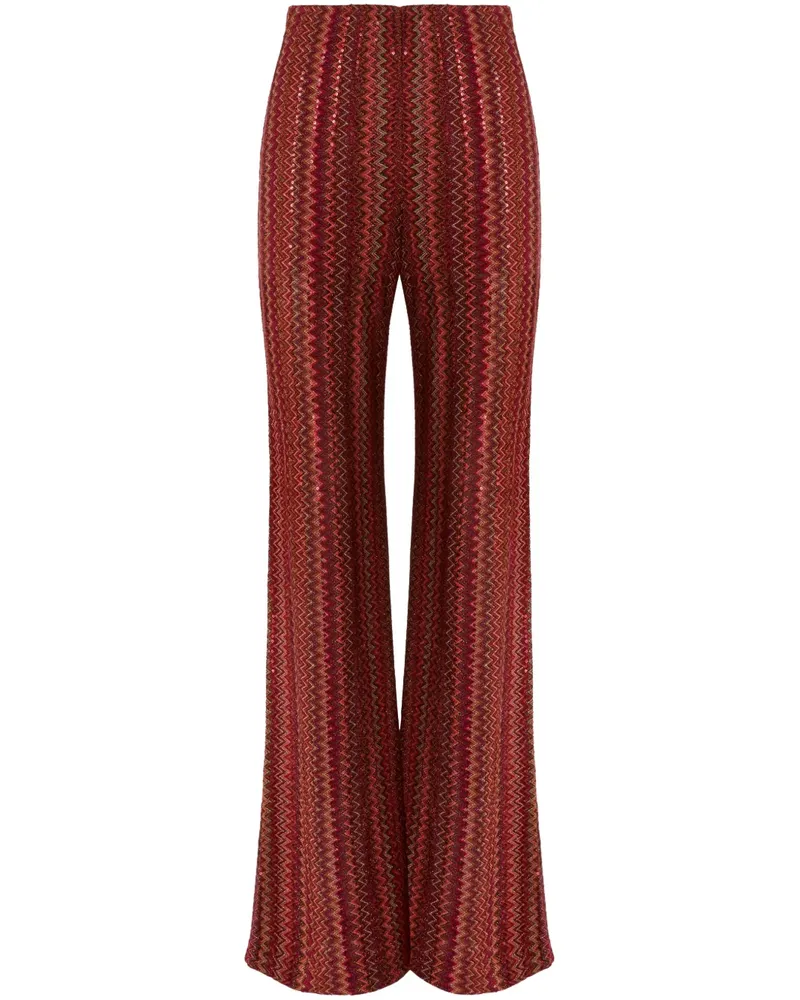 Missoni Ausgestellte Hose mit Zickzackmuster - Rot Rot